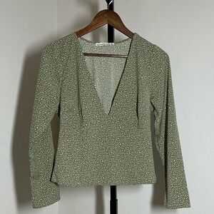 Abercrombie & Fitch | Deep V-Plunge Long Sleeve Top